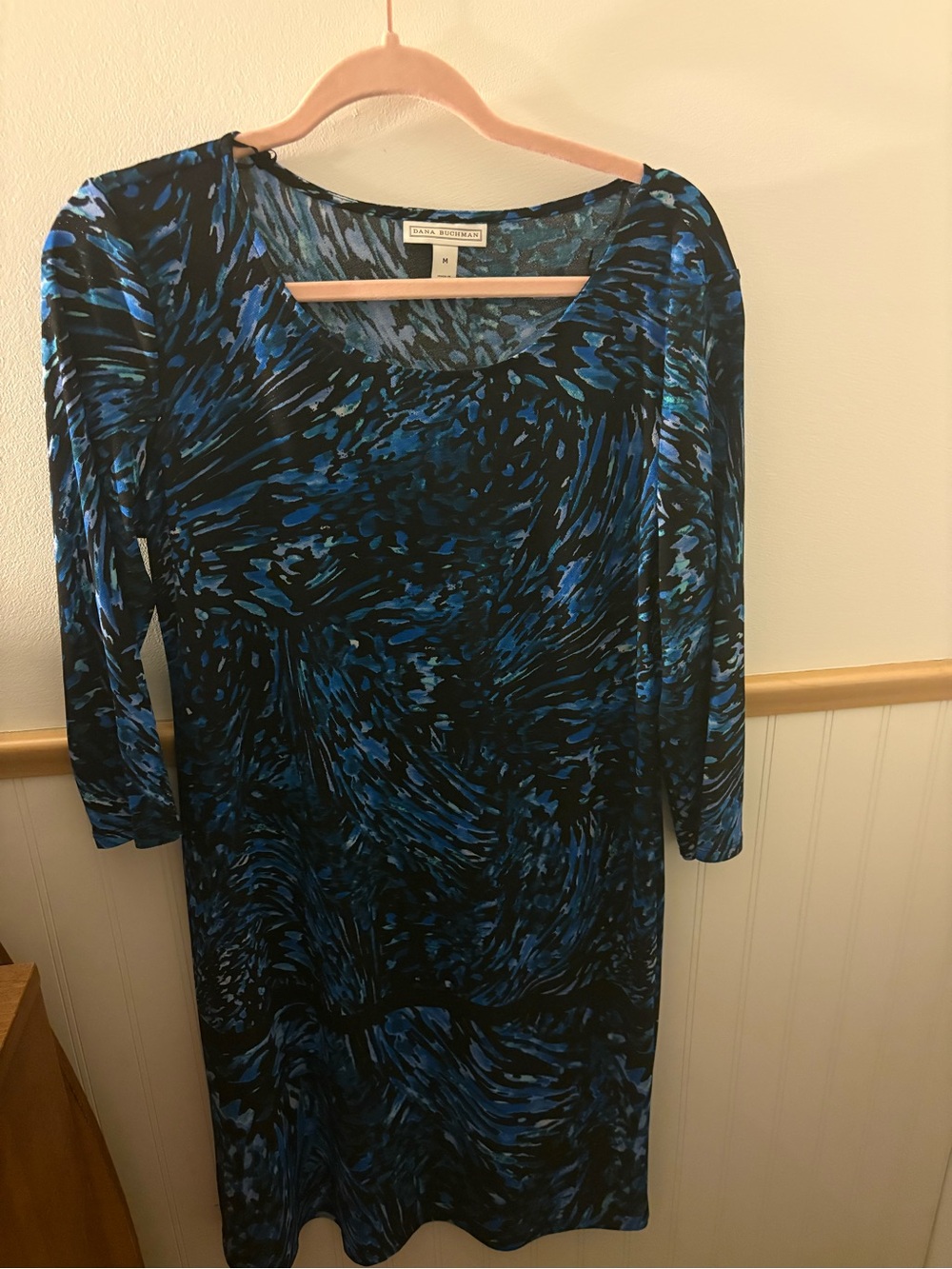 Dana Buchman Blue Black Abstract Print Dress – Women’s Medium